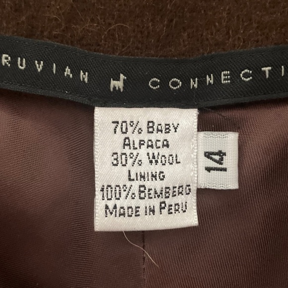 Peruvian Connection Baby Alpaca Wool Fringe Skirt in Chestnut Truffle Brown - Picture 5 of 9